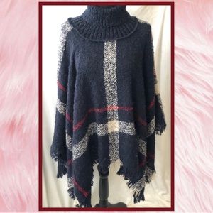 ellezarra burberry lattice cloak poncho sweater